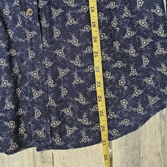 Vintage John Rich & Bros Woolrich Shirt Men's Small Floral Print Button Up Blue - Picture 16 of 16